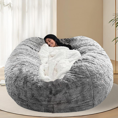 Oversized faux fur bean - faux,