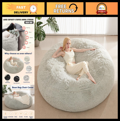Waterproof faux fur bean bag - waterproof,