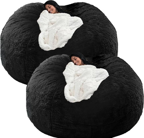 Giant faux fur bean bag - faux,