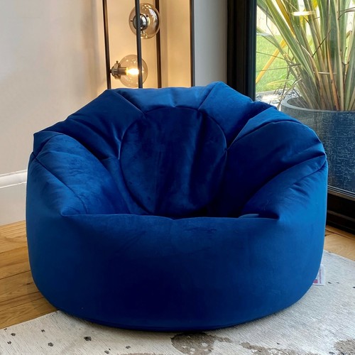 Plush velvet beanbag chair - velvet,