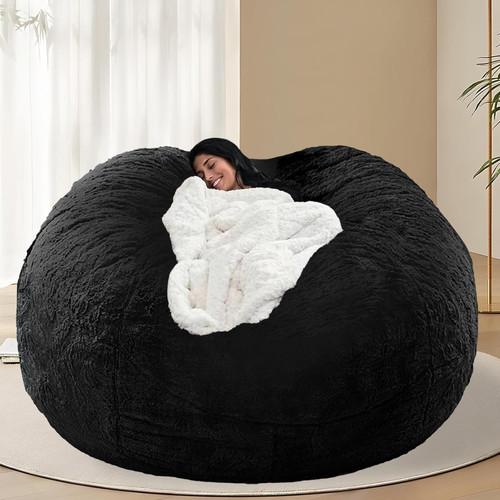 Oversized faux fur bean bag - oversized,