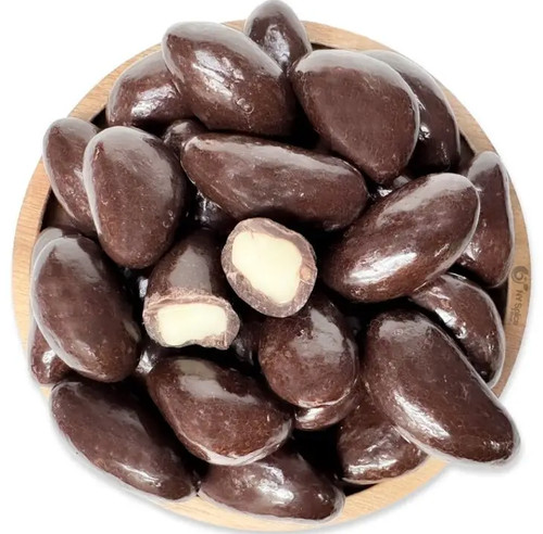 Dark chocolate coated - dark, covered